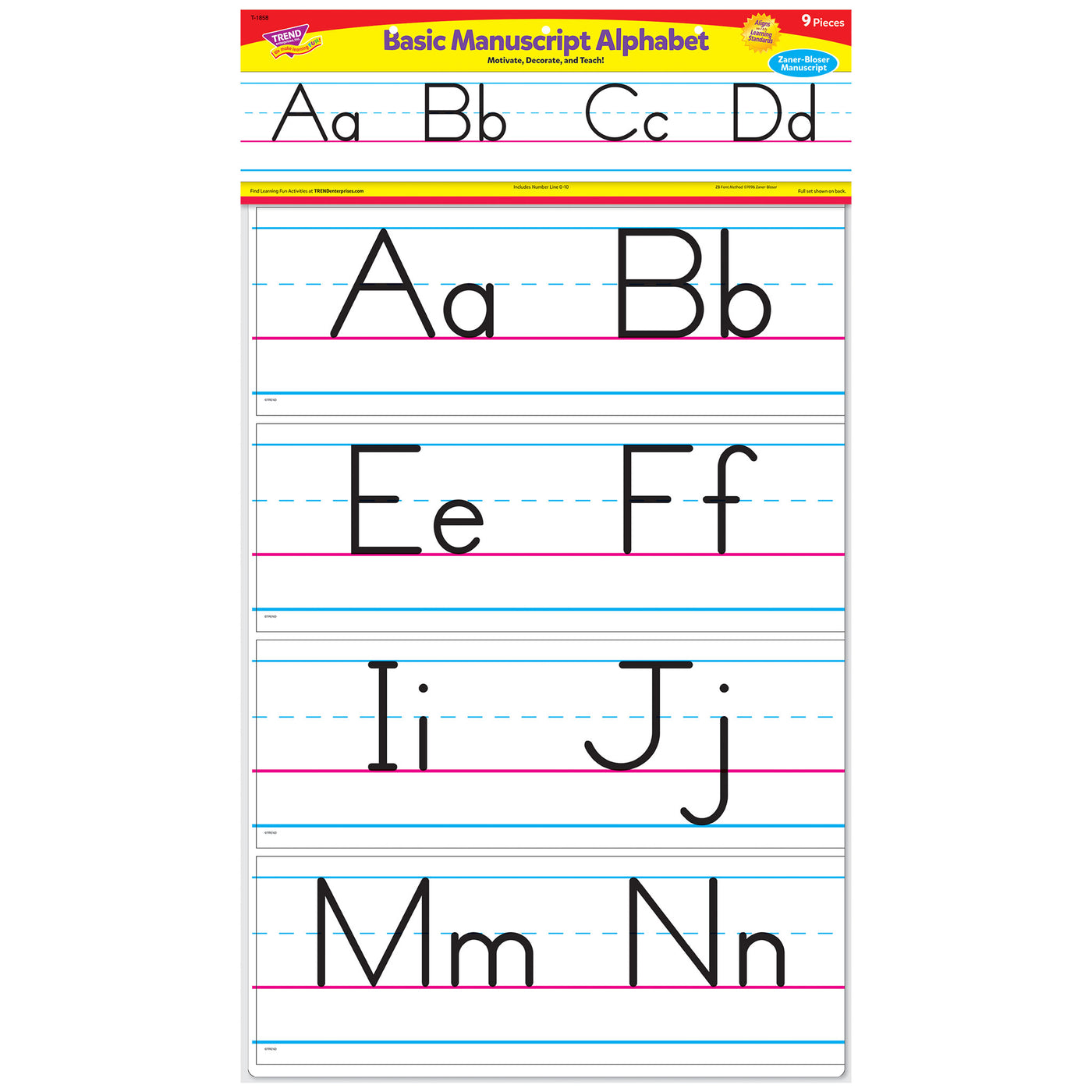 Bulletin Board Set Basic Alphabet Zaner-Bloser Manuscript T1858 — TREND ...