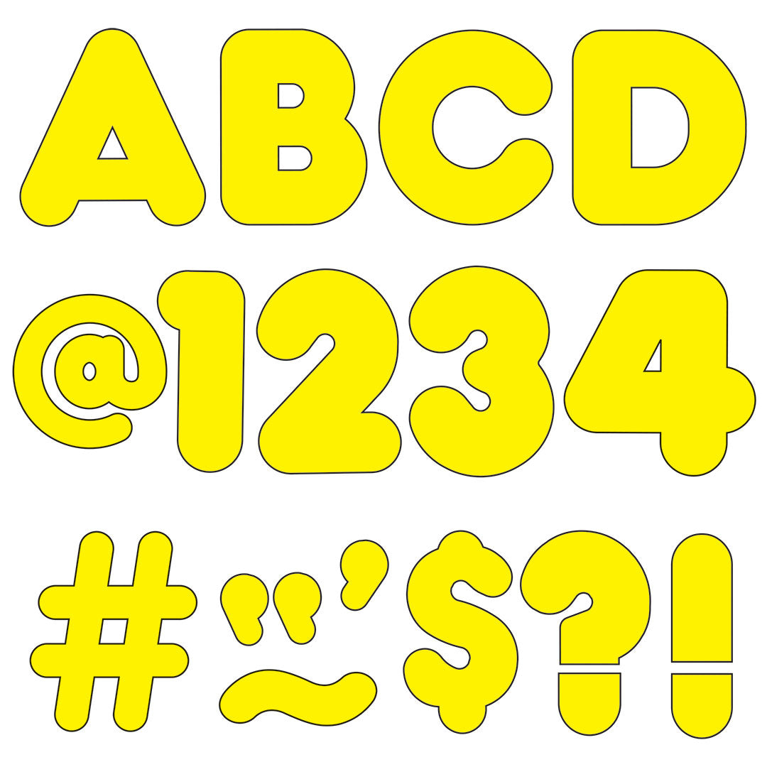 Trend Enterprises TREND STICK-EZE 2 Stick-On Letters Yellow 107 Per Pack 3  Packs (T-78304-3, 1 - QFC