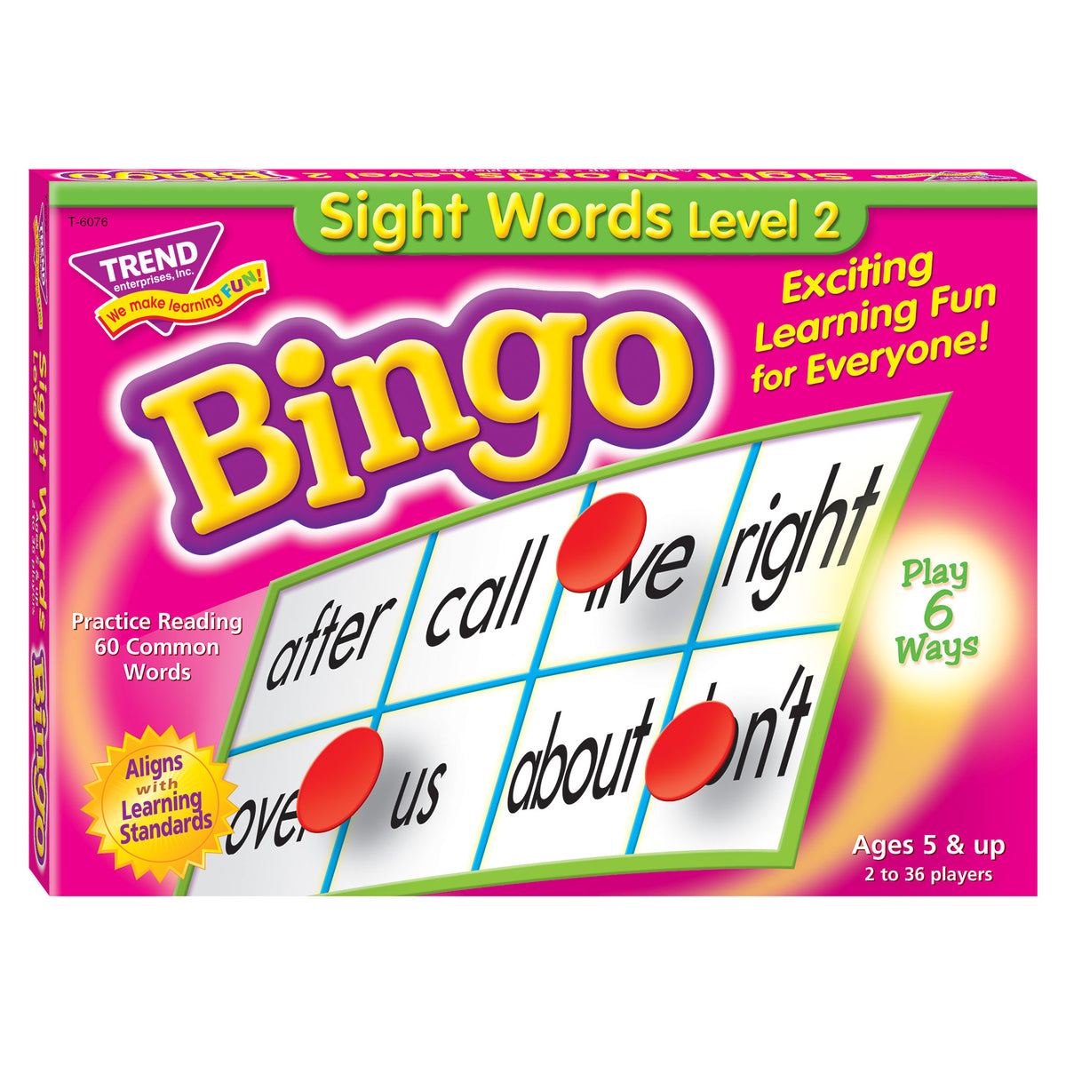 Bingo Game Sight Words Level 2 T6076 — TREND enterprises, Inc.