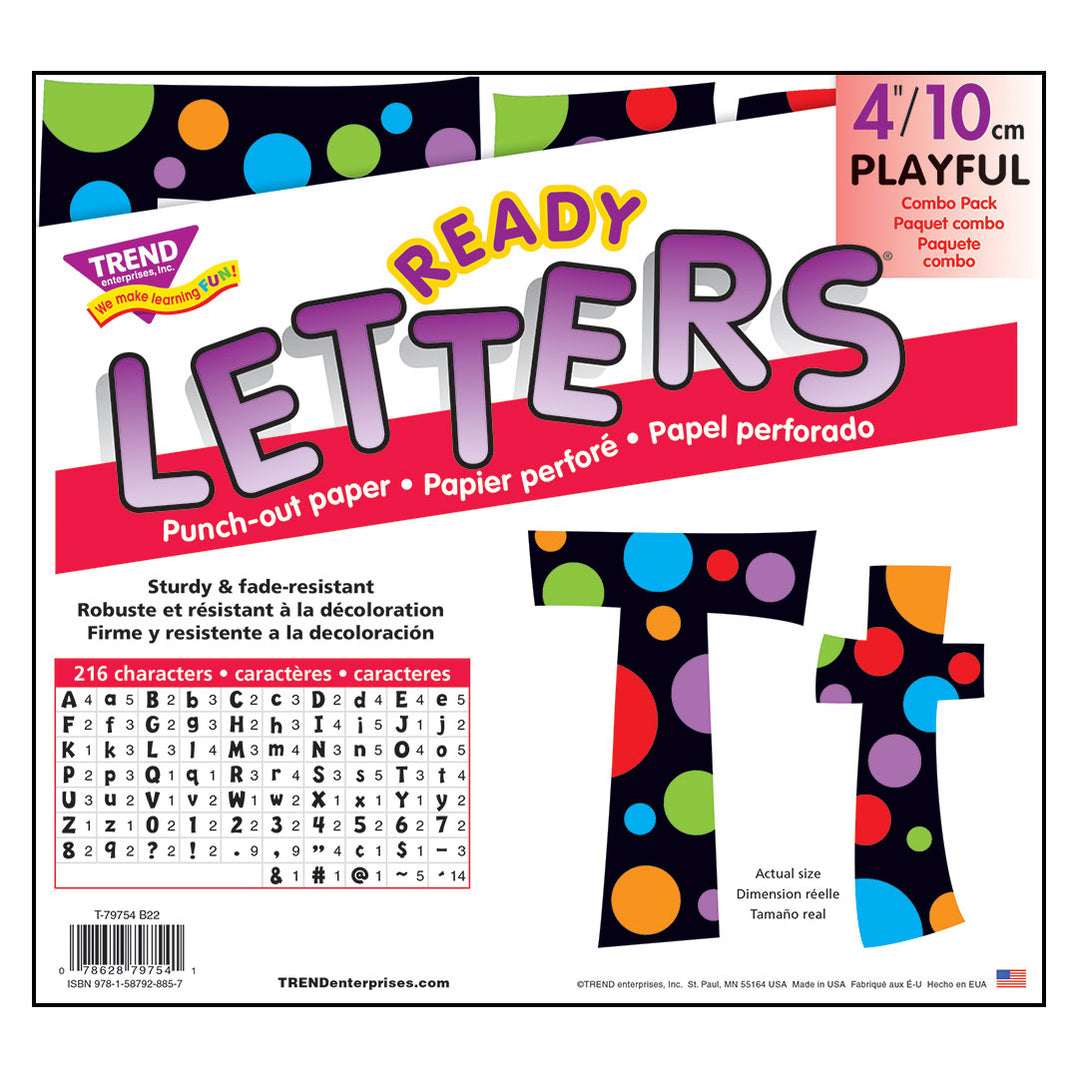 Ready Letters® Neon Dots 4-Inch Playful Upper- Lowercase Pack T79754 ...
