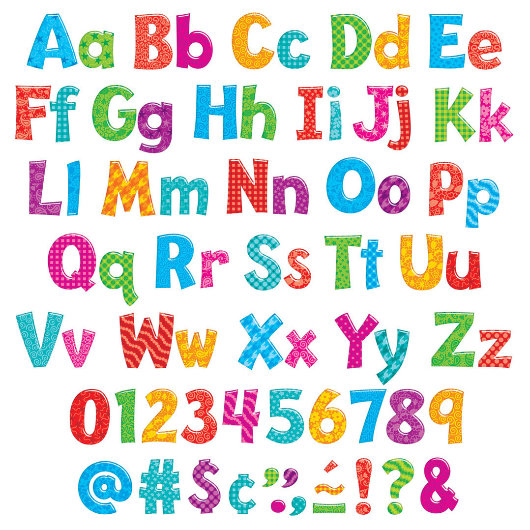 Bulletin Board Letters Ready Letters Colorful Patterns 4-Inch Playful ...