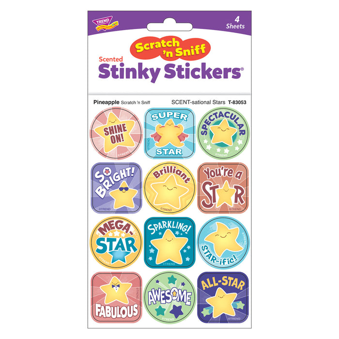 T83053-6-Stickers-Scratch-n-Sniff-SCENTsationalStars-pineapple-Pkg