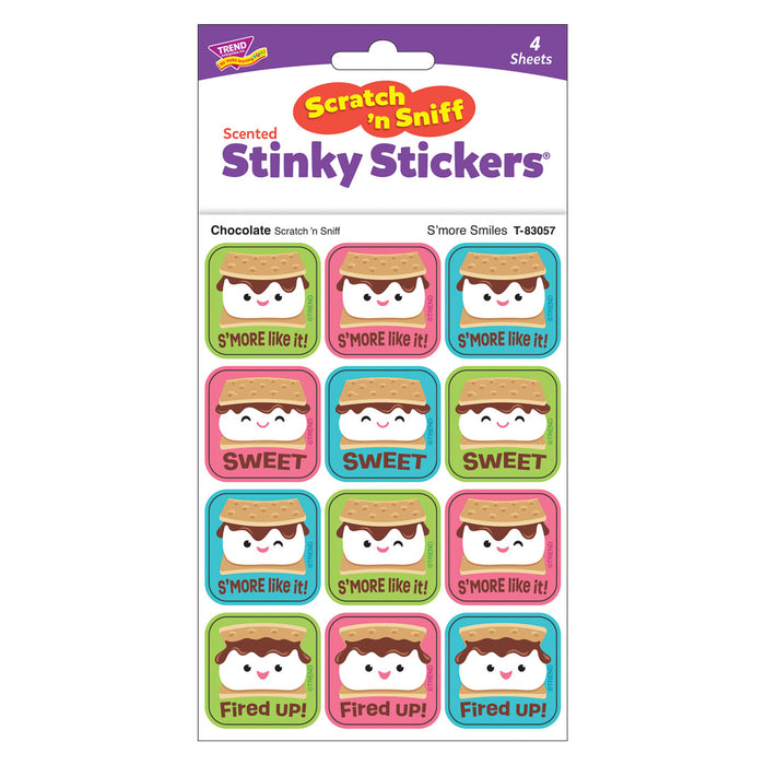 T83057-6-Stickers-Scratch-n-Sniff-SmoreSmiles-chocolate-Pkg