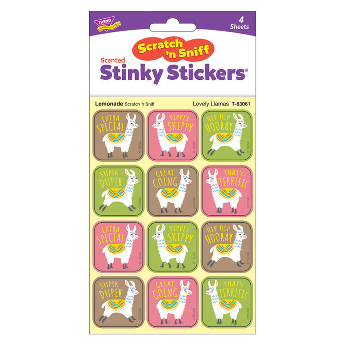 T83061-6-Stickers-Scratch-n-Sniff-LovelyLlamas-lemonade-Pkg