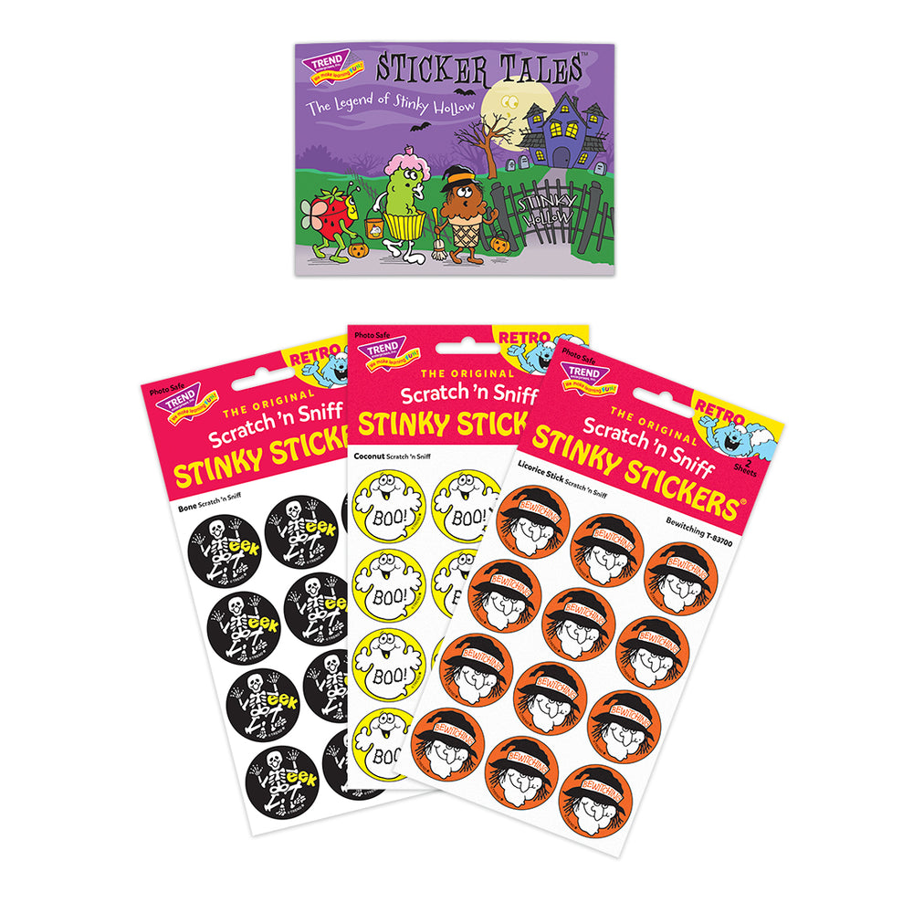 Retro Scratch 'n Sniff Stinky Stickers® Halloween Set stickers plus storybook album