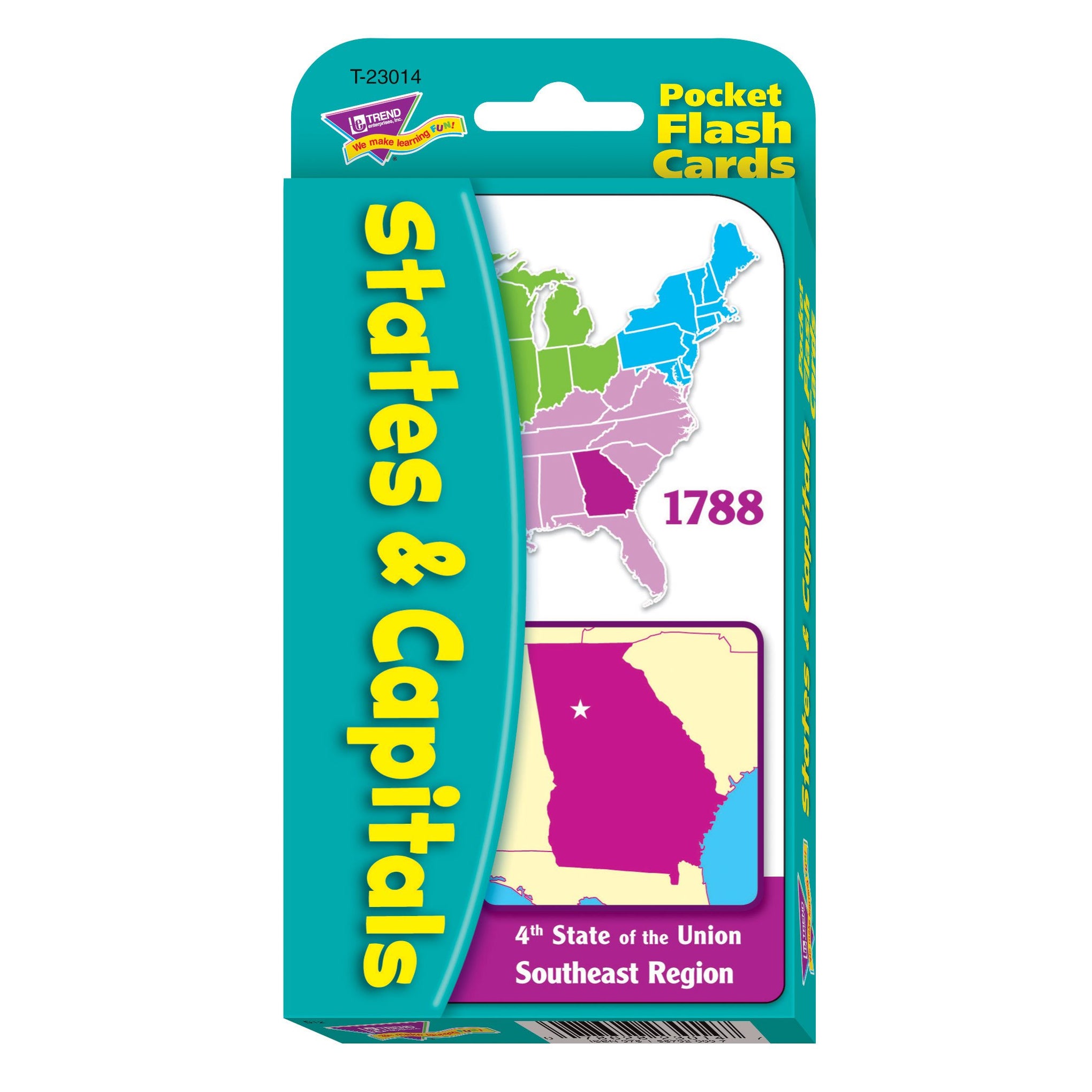 Pocket Flash Cards States And Capitals T23014 TREND Enterprises Inc   T23014 1 Flash Cards States Capitals Package Front 2040x2040 