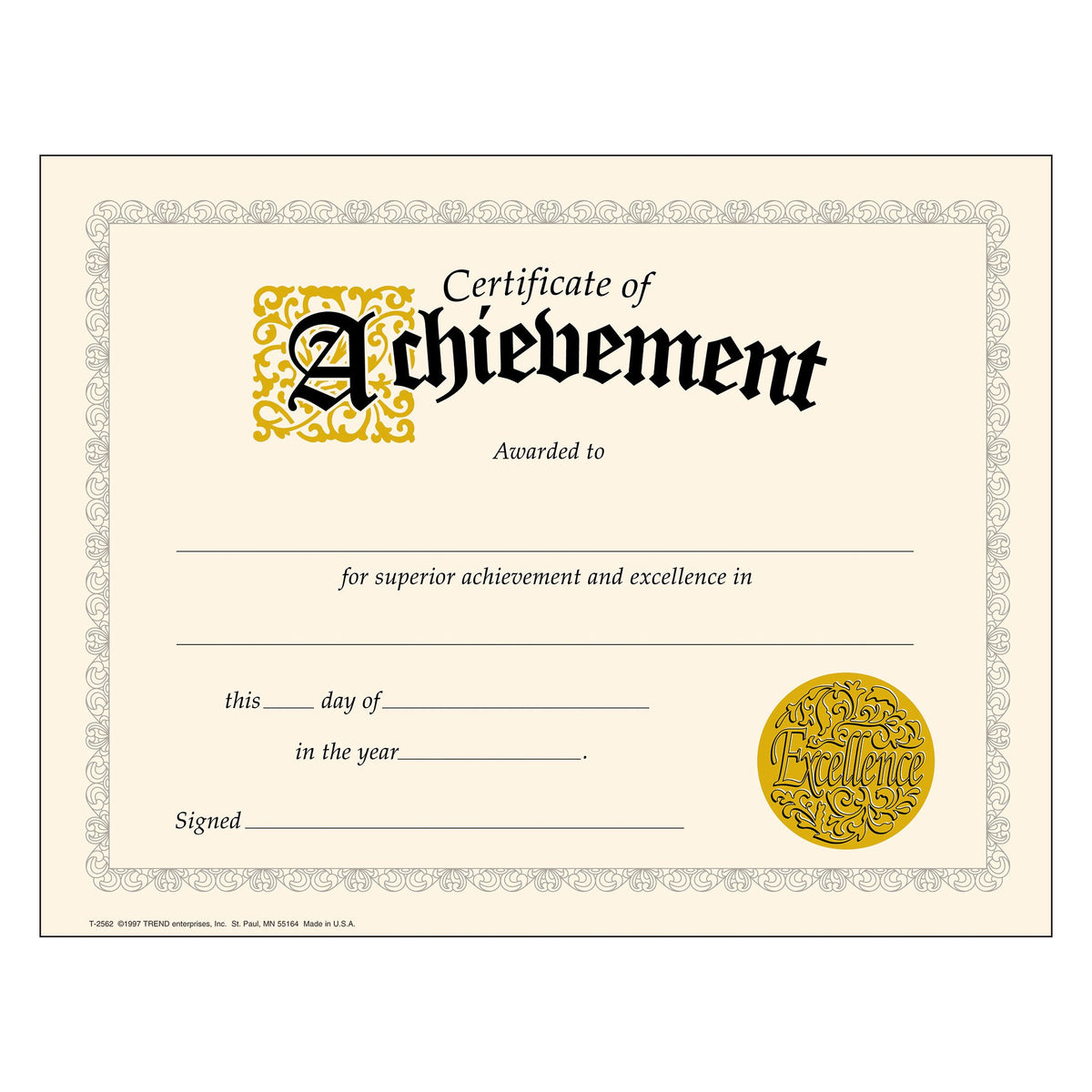 Classic Certificates Certificate of Achievement T2562 — TREND ...