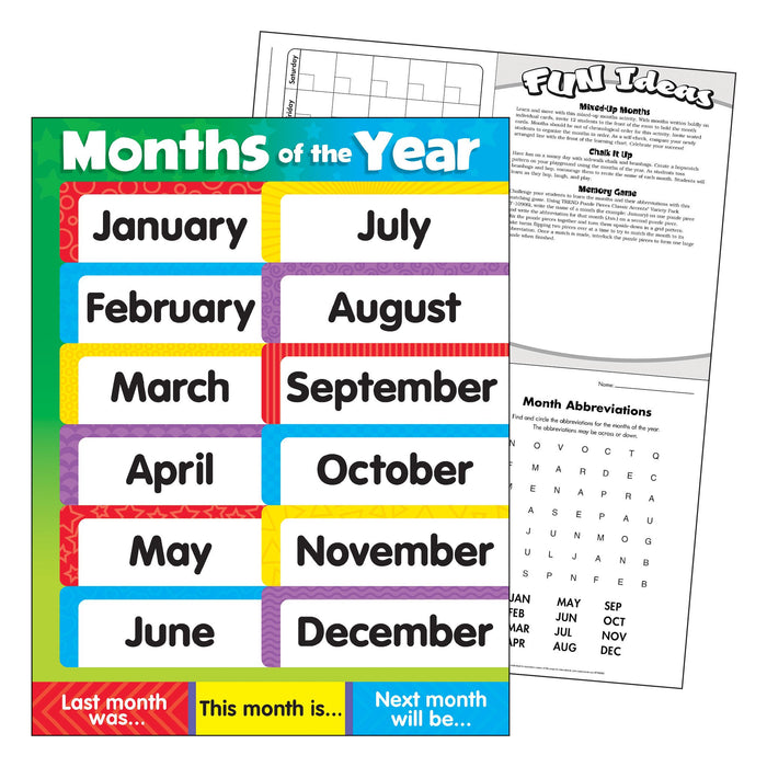 free printable months of the year chart