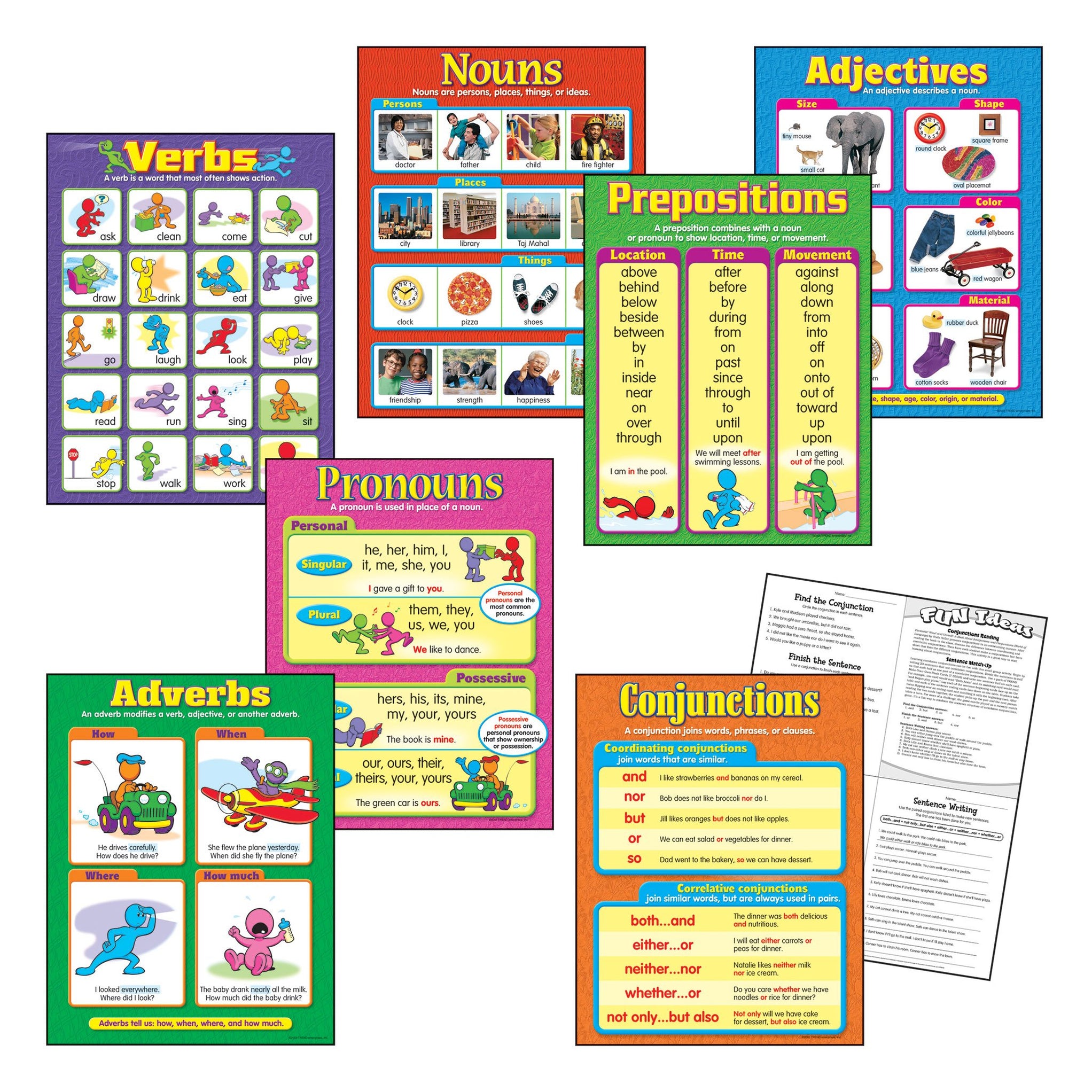 Learning Charts Combo Pack Seven Parts of Speech T38932 — TREND ...