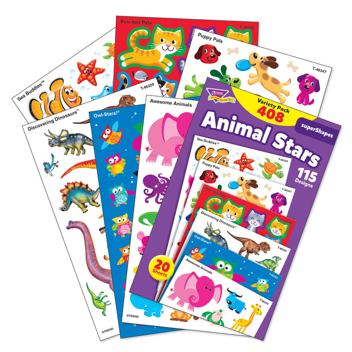 superShapes Stickers – Large Variety Pack Animal Stars T46928 — TREND ...