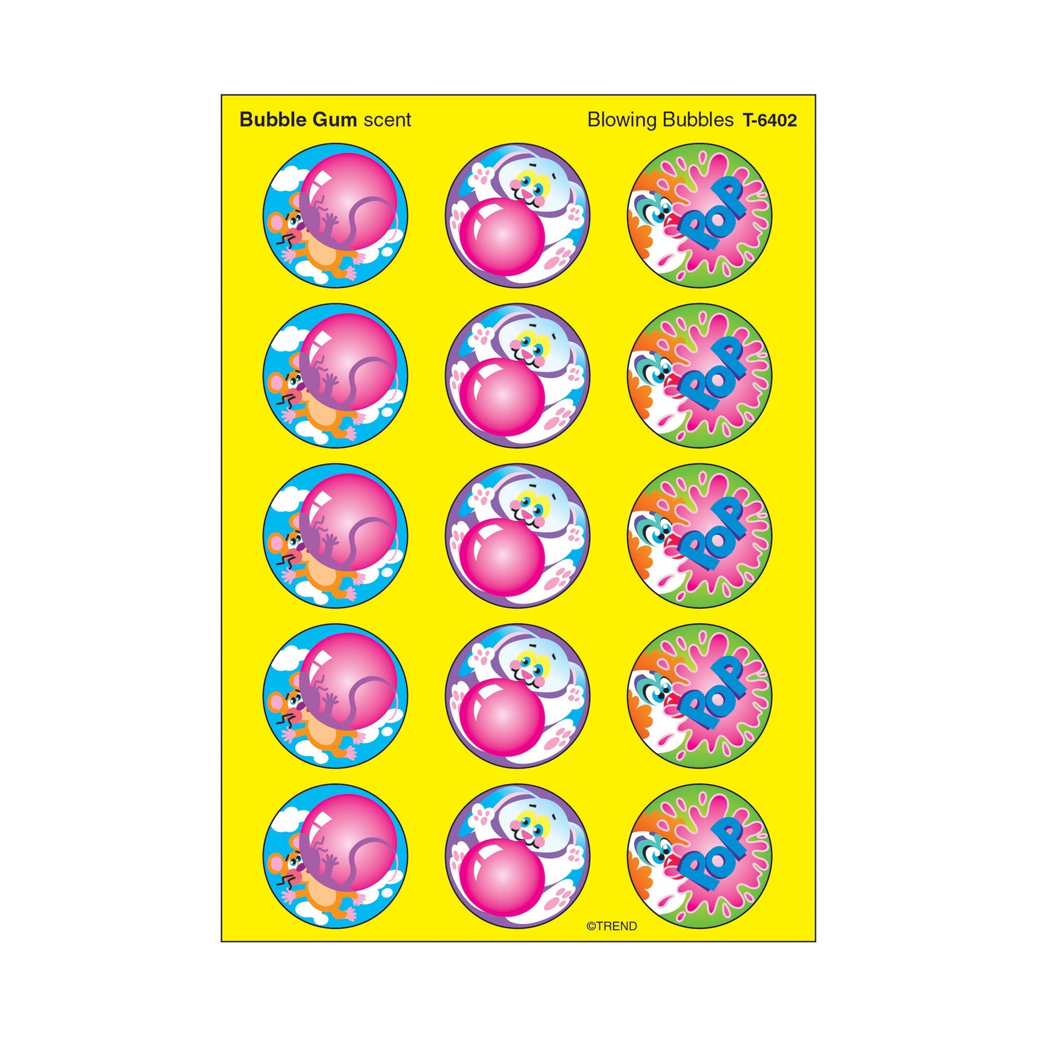 Scratch n Sniff Stinky Stickers Blowing Bubbles, Bubblegum scent T6402 ...