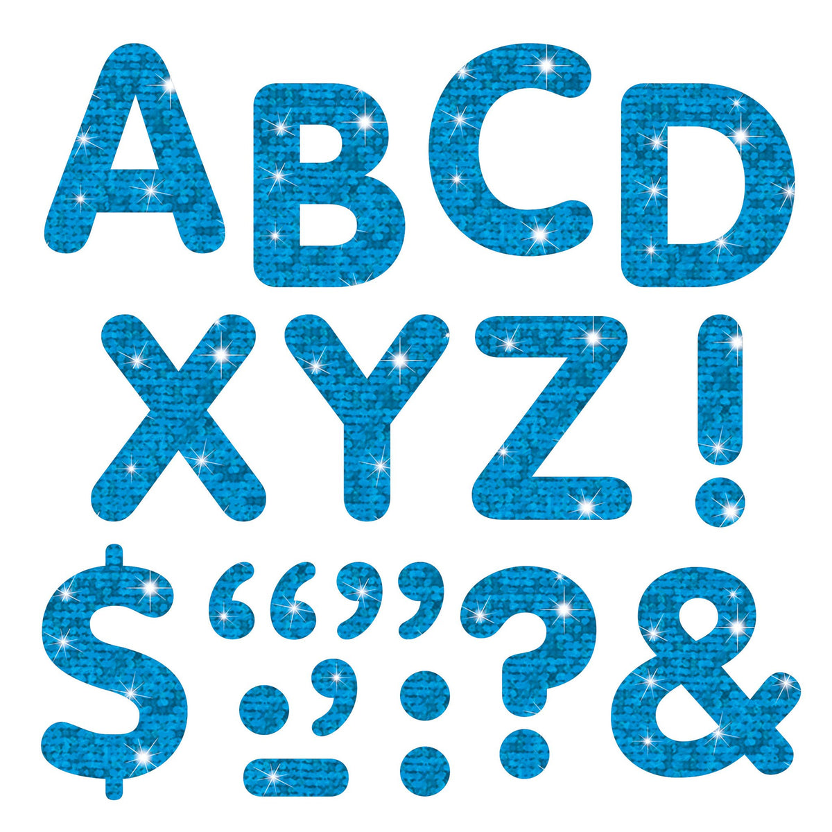 Glitter Letters, Numbers & Symbols - Dark Blue Glitter by Teach Simple