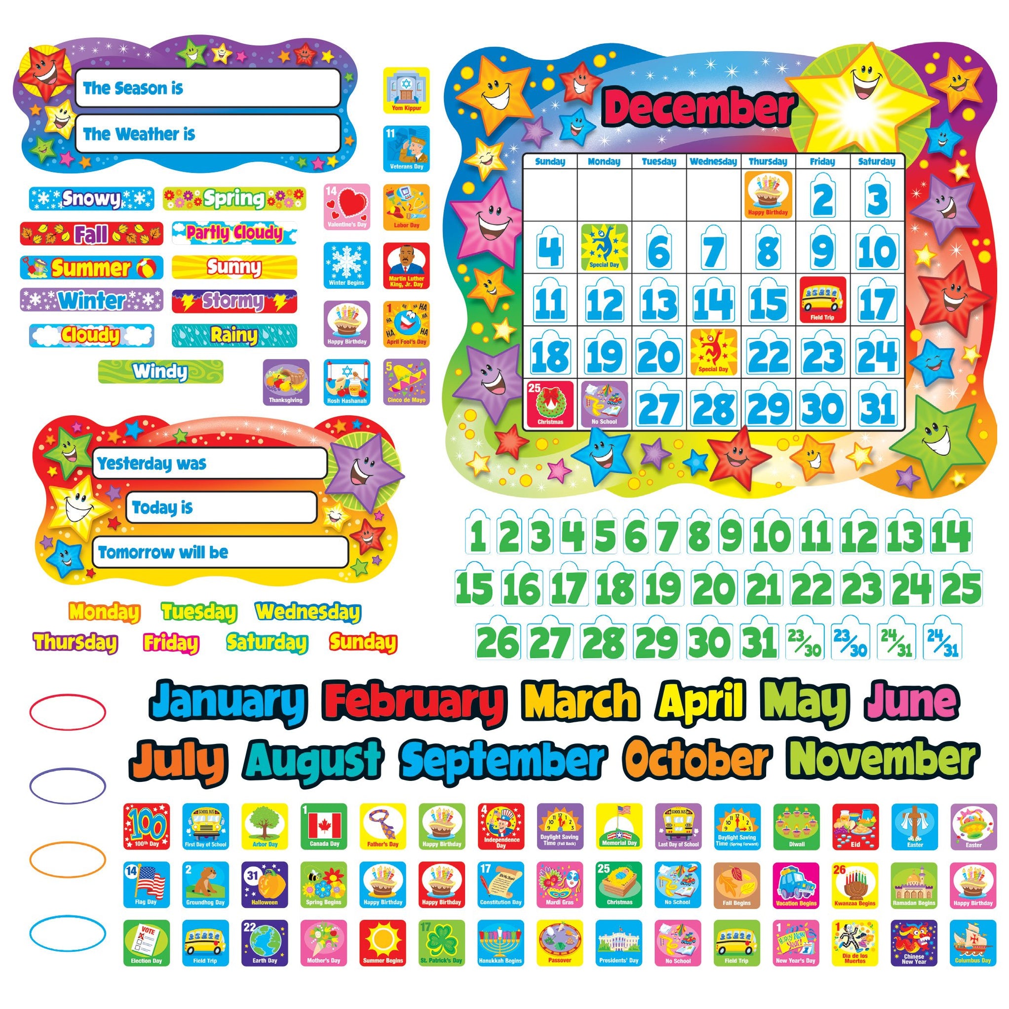 Bulletin Board Set Star Calendar T8194 — TREND enterprises, Inc.