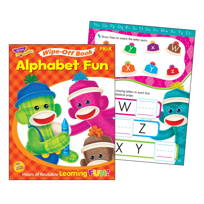 Wipe-Off® Book Alphabet Fun Sock Monkeys T94118 — TREND enterprises, Inc.